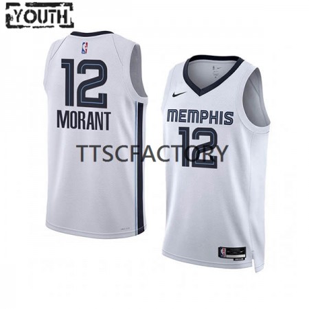 Maglia NBA Memphis Grizzlies Ja Morant 12 Nike 2022-23 Association Edition Bianco Swingman - Bambino